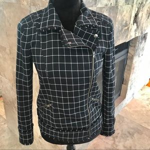 Plaid navy blue jacket size xs